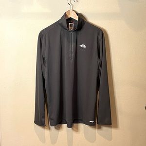 The North Face Gray Textured 1/2 Half Zip Pullover Vapor Wick Athletic Shirt M
